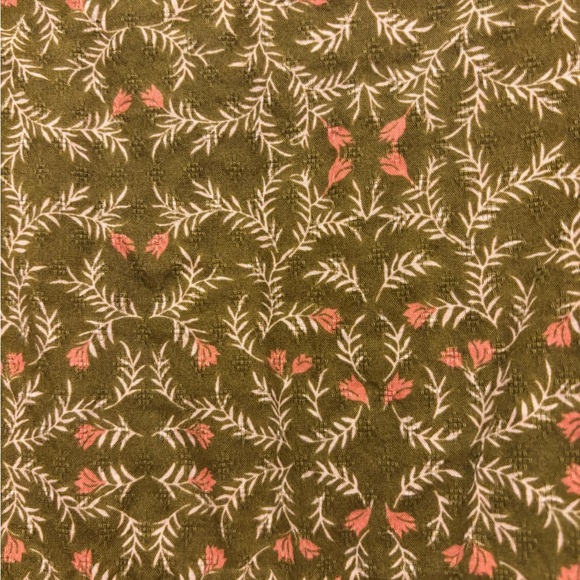 Universal Thread Floral Smocked Dress Large Olive Boho - Picture 11 of 12